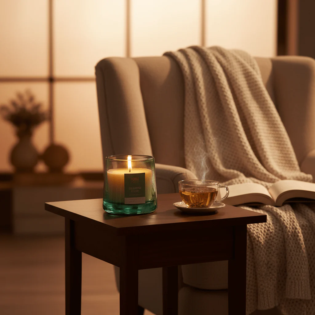 Home Fragrance Eucalyptus & Mint Spa Inspired Scented Candle for Relaxation – 12 × 10 cm - Image 2
