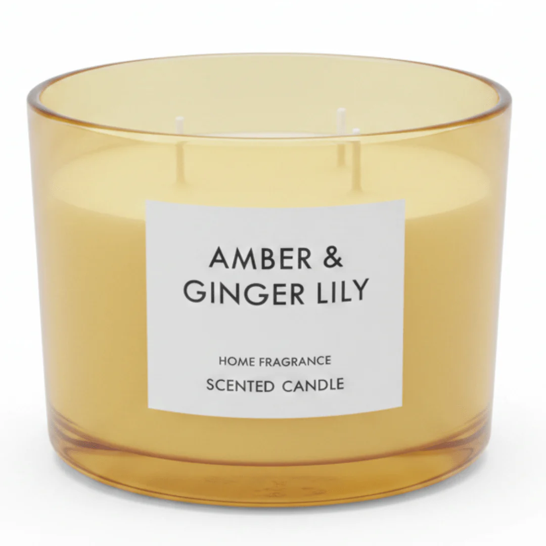Home Fragrance Scented Candle in Glass Cup | 8×11 cm | Clean Cotton / Maple Leaf & Apple / Amber & Ginger Lily / Pear & Freesia - Image 3