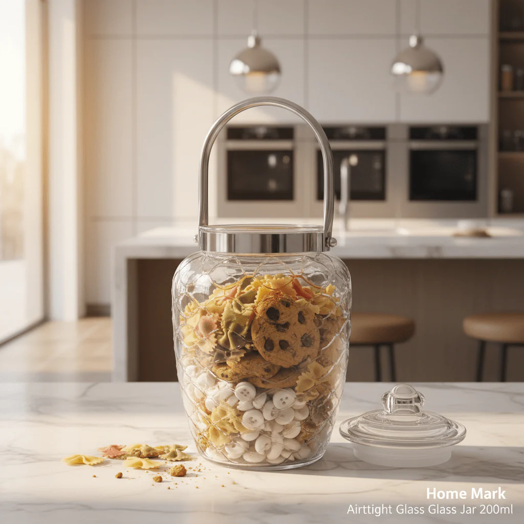 Home Mark Airtight Glass Jar with Swing Handle & Lid — 2100ml - Image 2