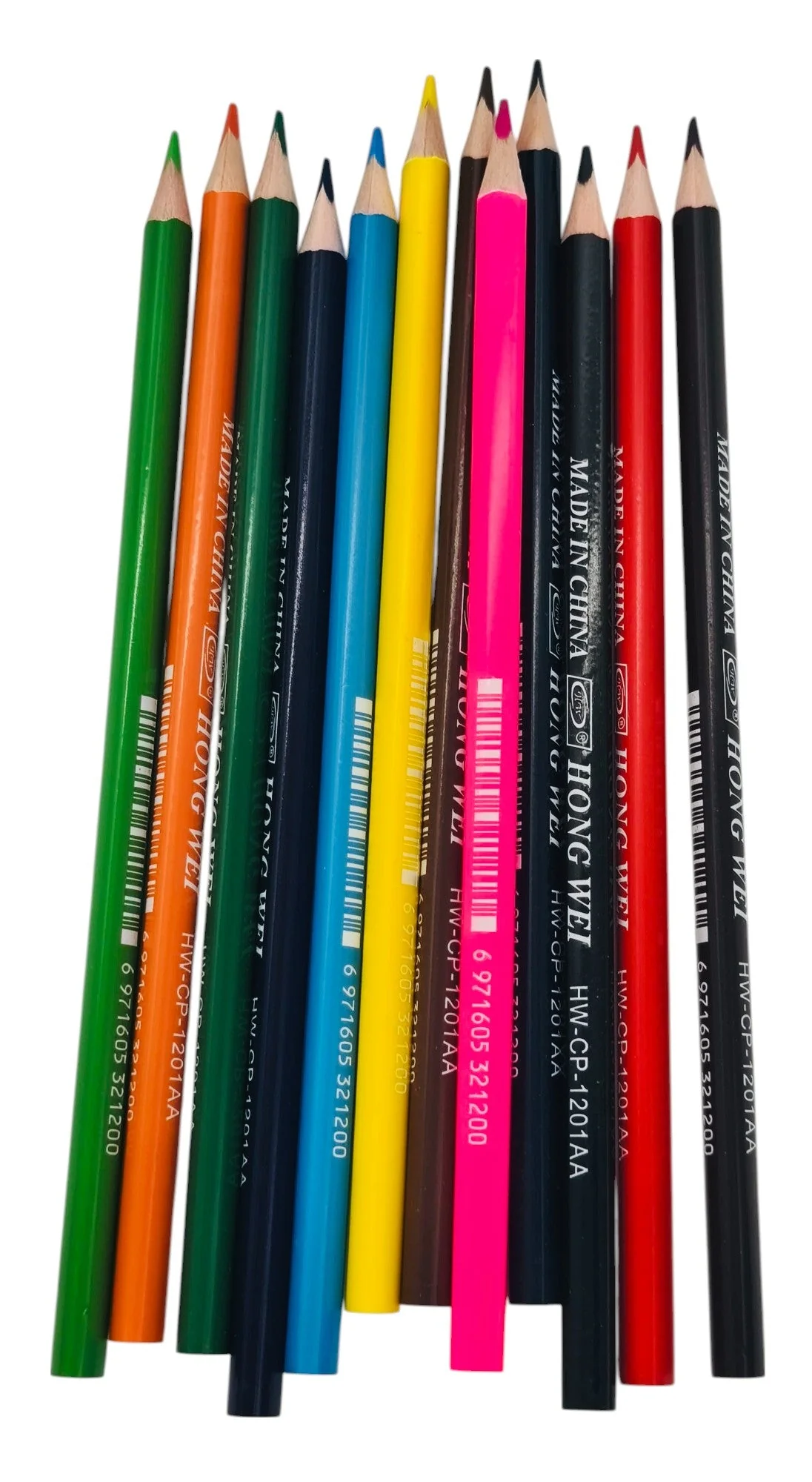 HONG WEI 12pcs Color Pencils, Advanced Color Hexagonal Pencils