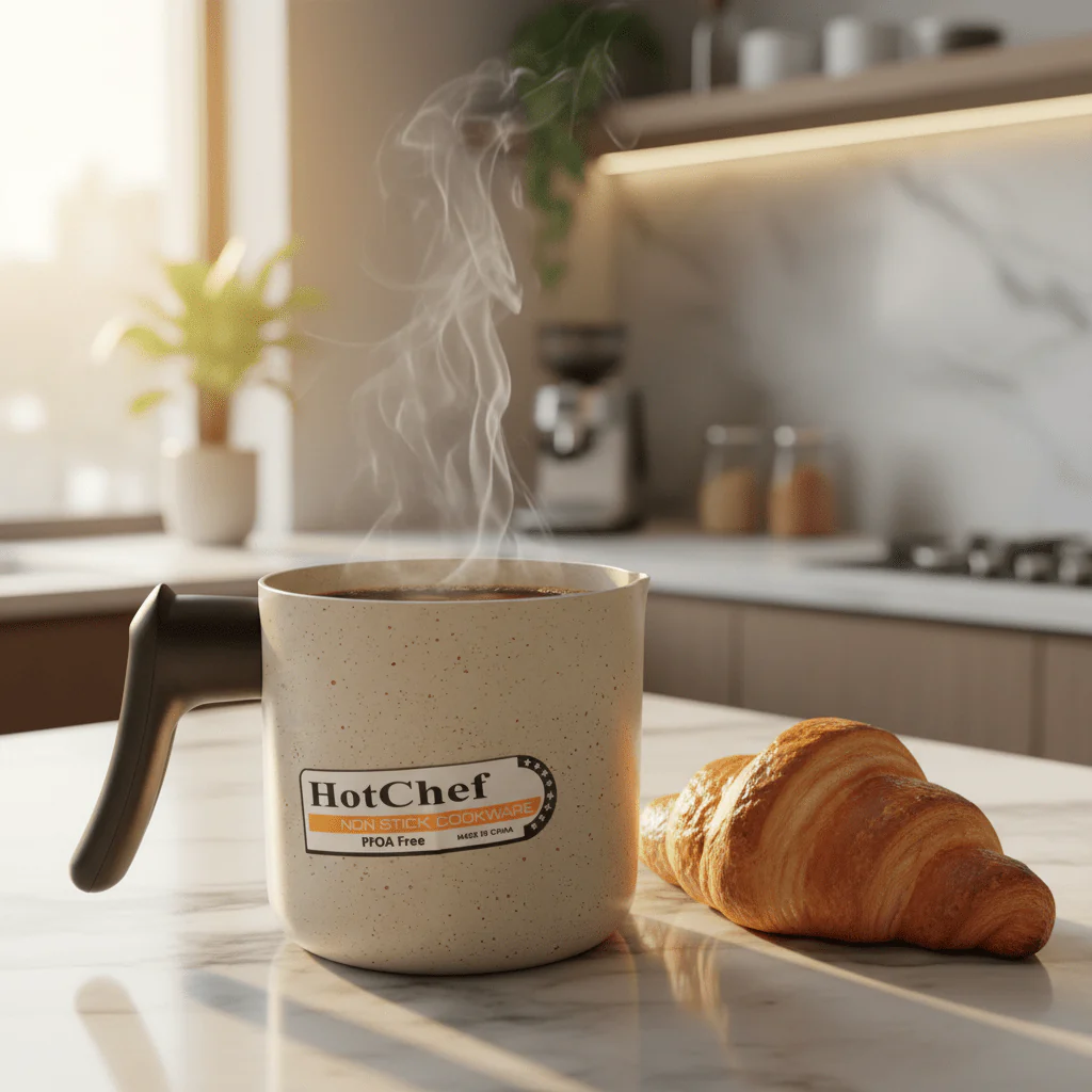 HotChef Cream Non-Stick Granite Coated Coffee Warmer — 12cm | - Image 2