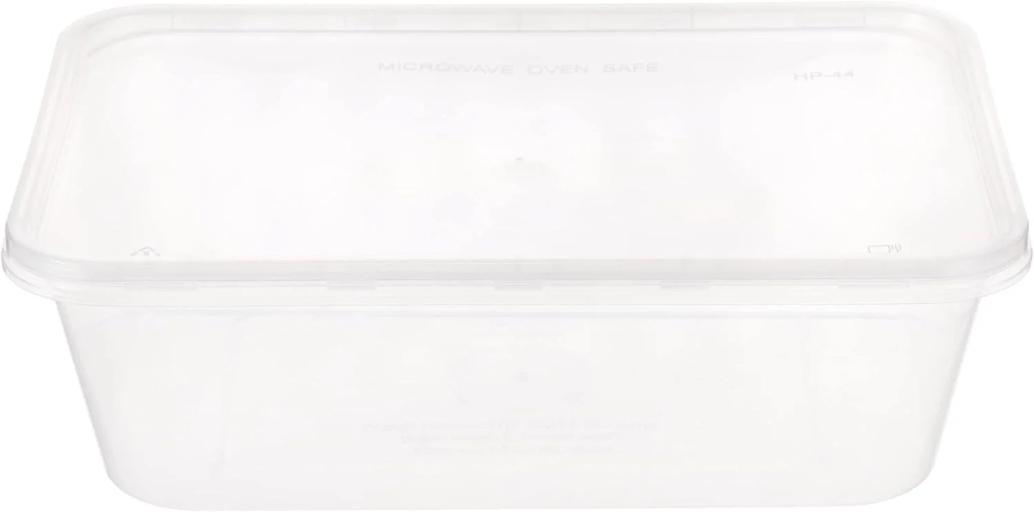 Hotpack 10pcs Rectangular Microwaveable Container with Lid 750ml - Image 2