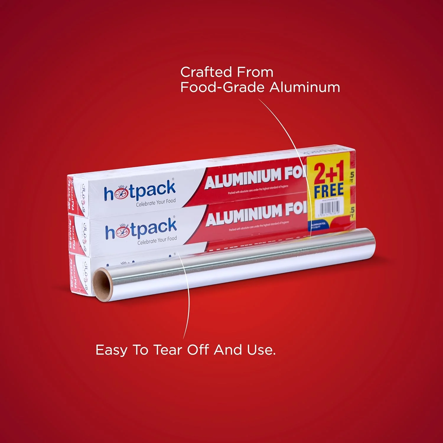 Hotpack 2+1 Aluminium Foil 7.75m*45cm, 37.5sq.ft, Cooking-Storing-Wrapping - Image 3