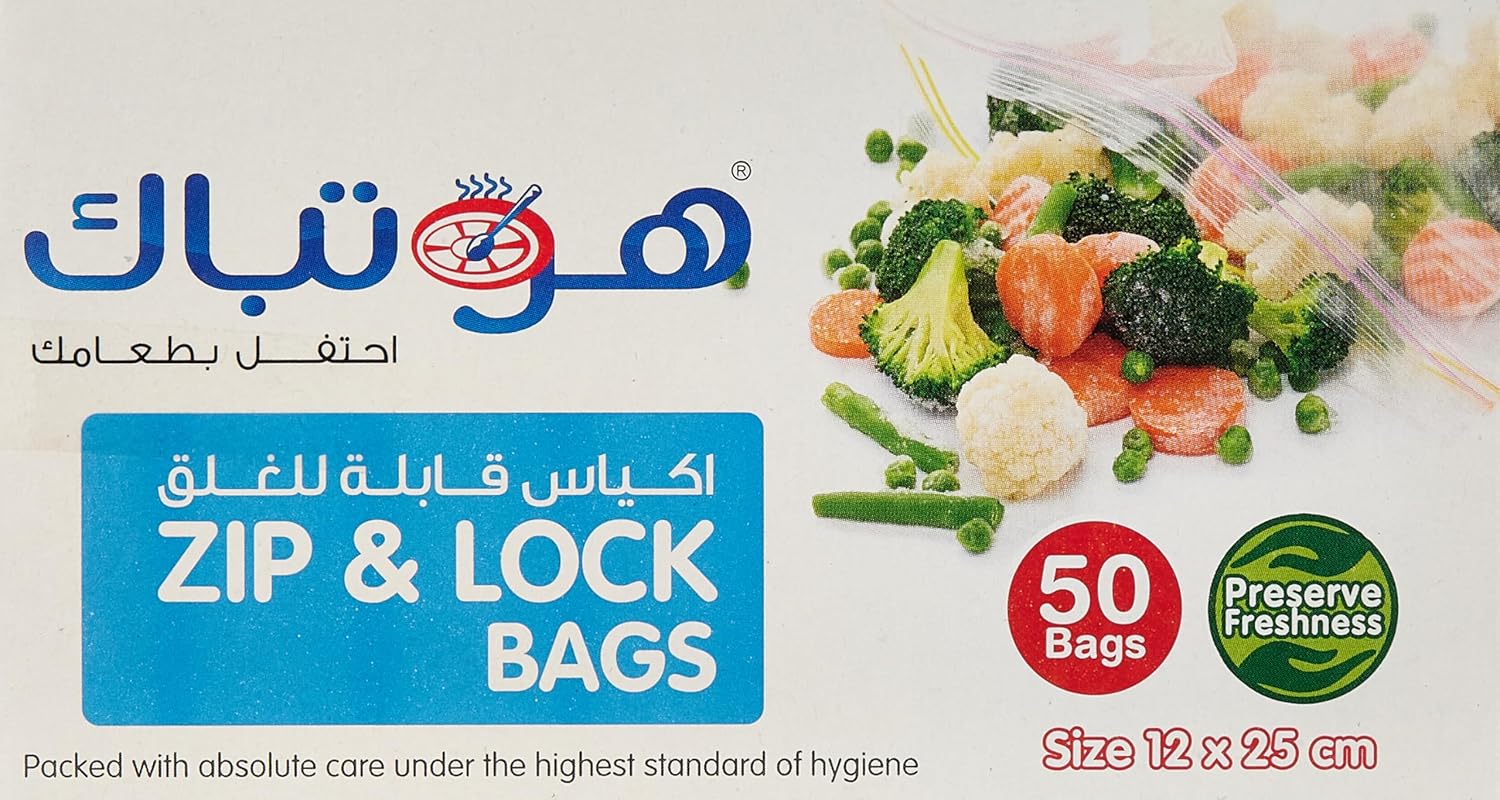 Hotpack 50pcs Zip & Lock Bags 12cm*25cm, Preserve Freshness - Image 4