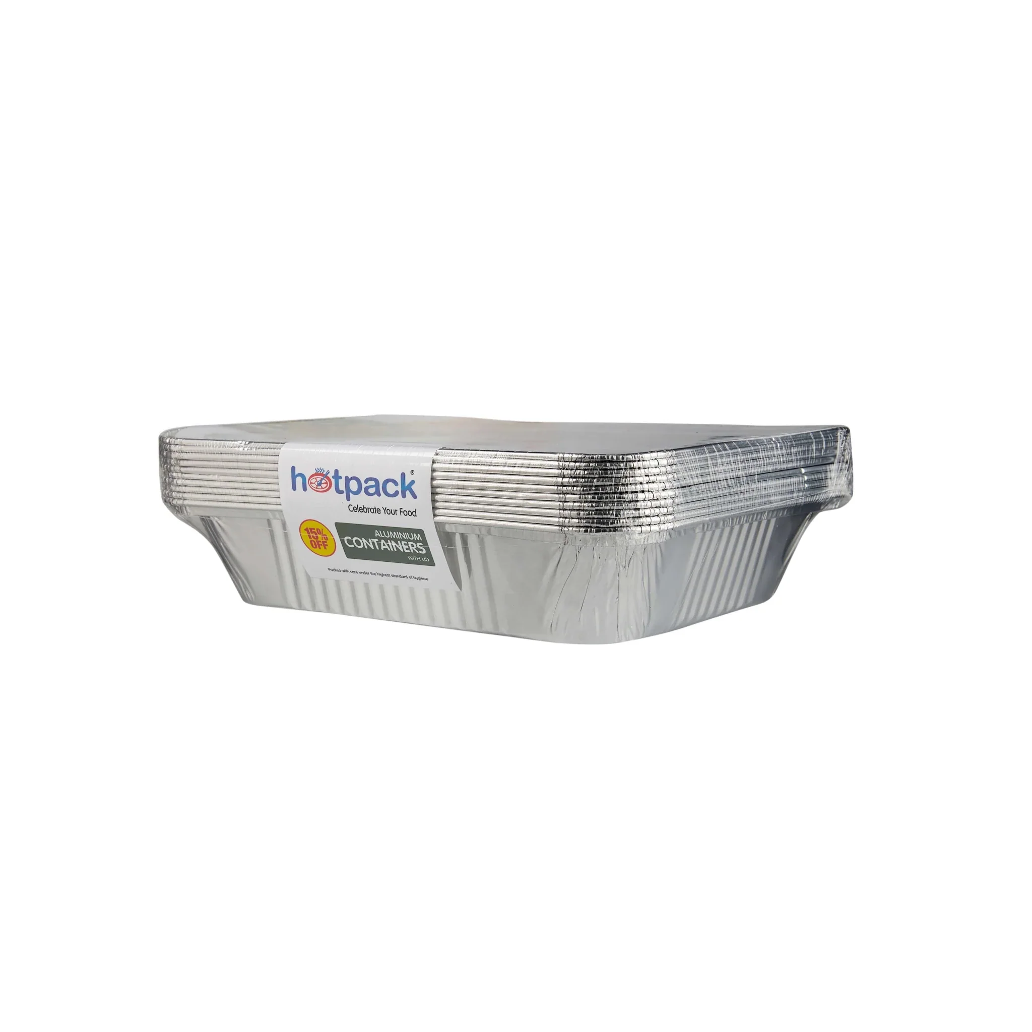 Hotpack 5pcs Rectangular Aluminium Containers with Lid 3650cc - Image 2