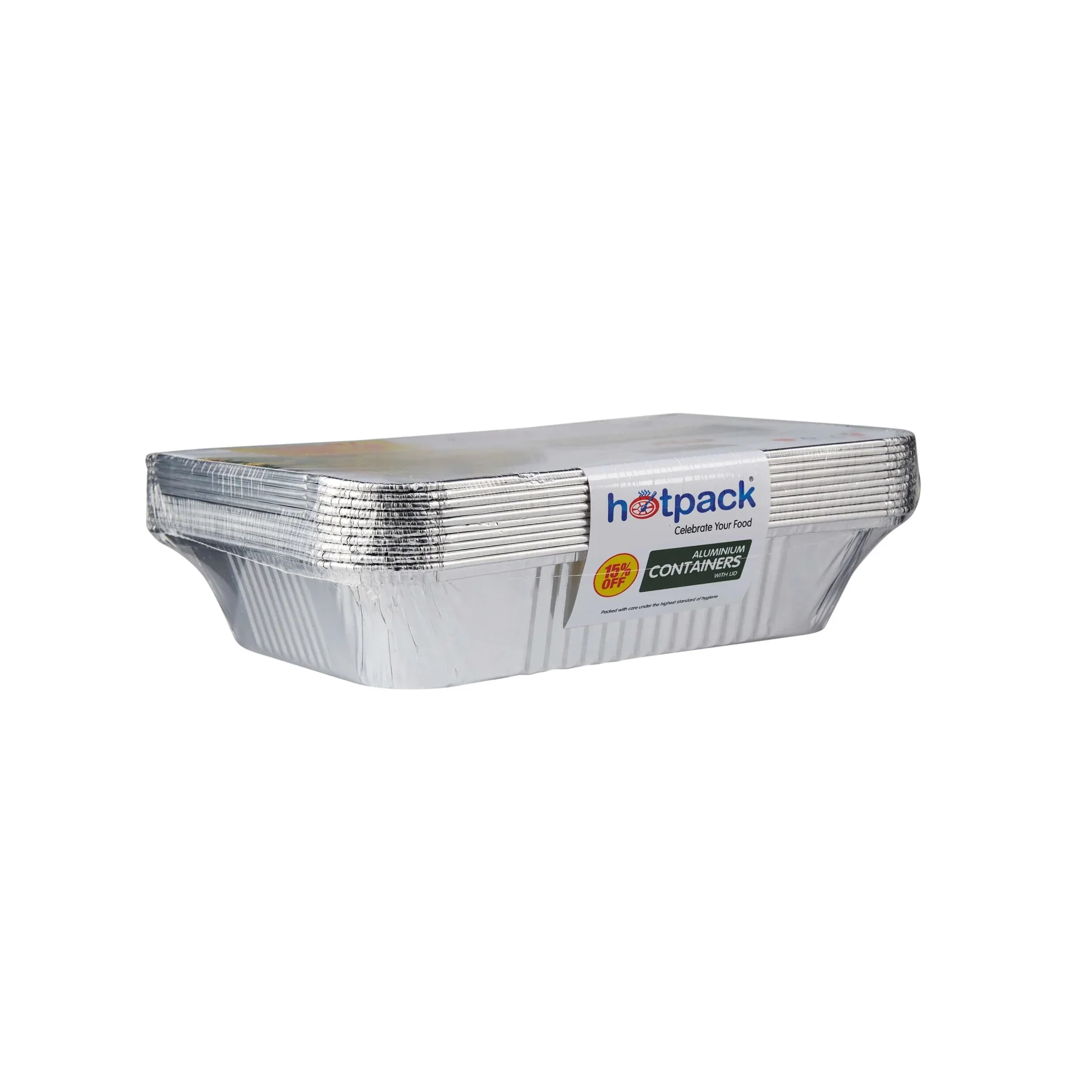 Hotpack 5pcs Rectangular Aluminium Containers with Lid 3650cc - Image 3