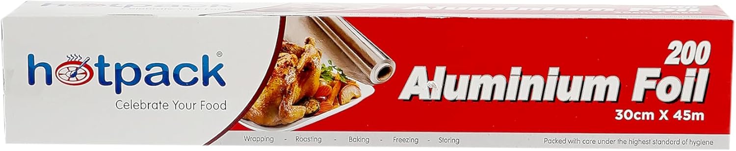 Hotpack Aluminium Foil 45m*30cm, Cooking-Storing-Wrapping