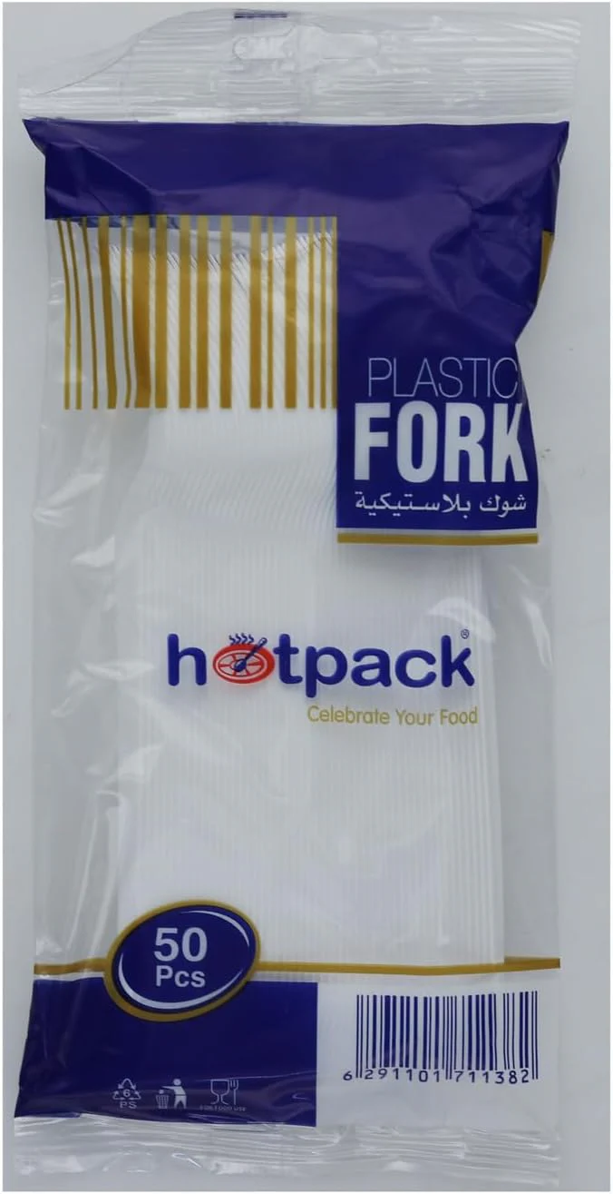 Hotpack Disposable Plastic Forks 50pcs – White Finish