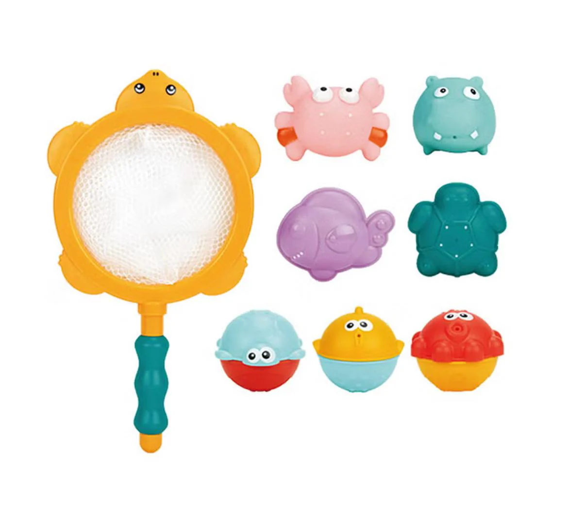 Huanger 8pcs Baby Bath Bag Water Toys Set- HE0249