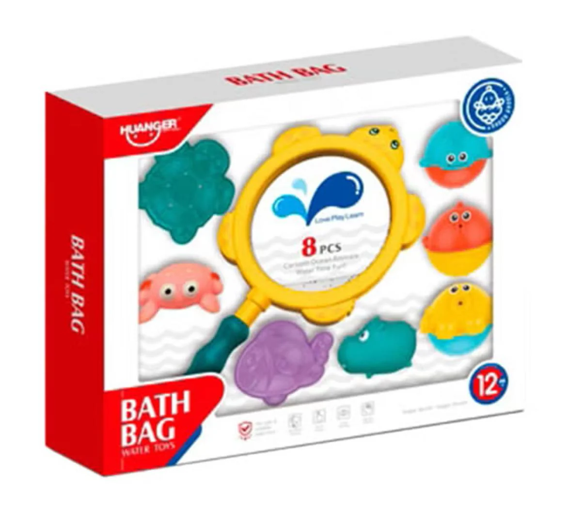 Huanger 8pcs Baby Bath Bag Water Toys Set- HE0249 - Image 2