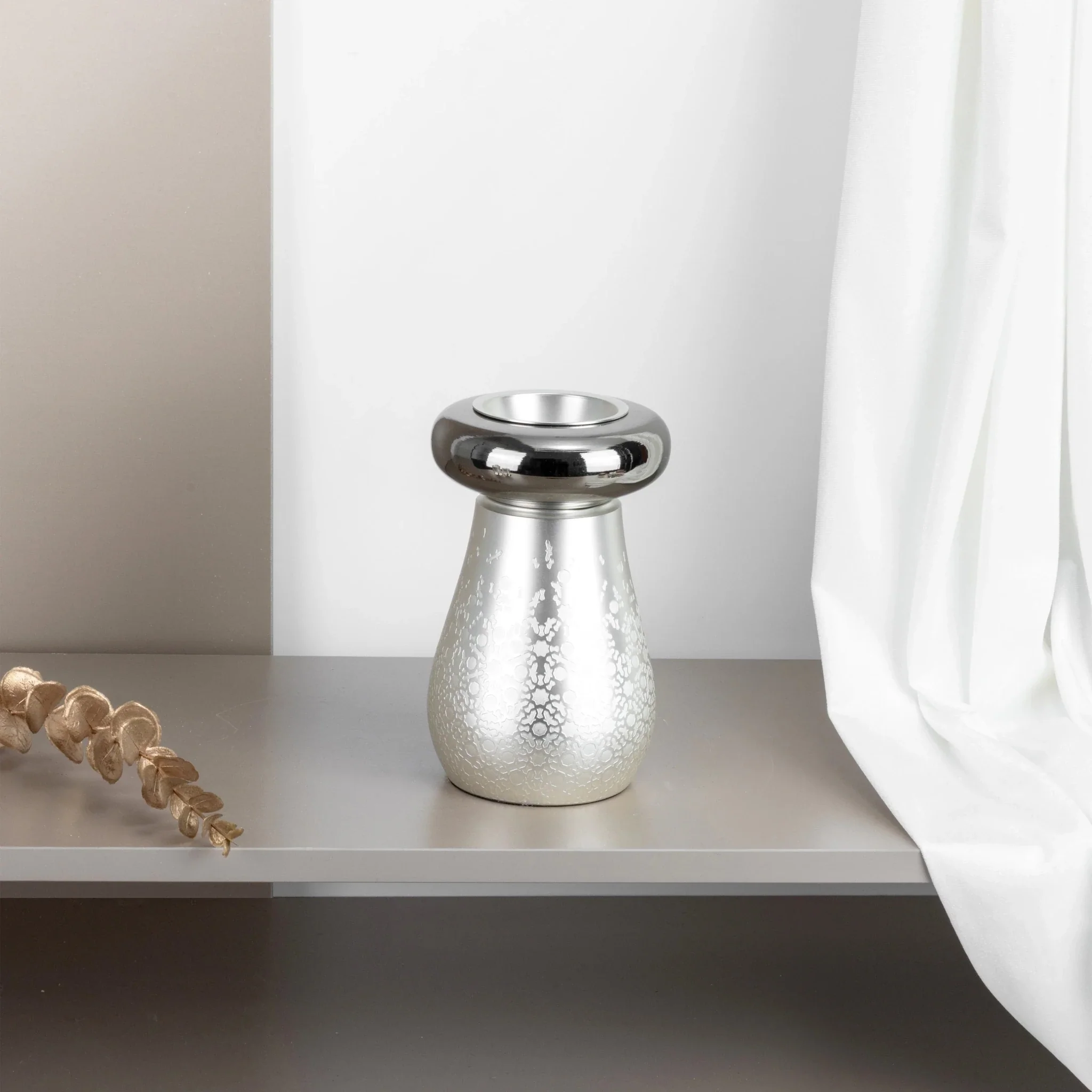 Otantik Nourhan Stainless Steel Incense Burner - Matte Silver + Shiny Silver