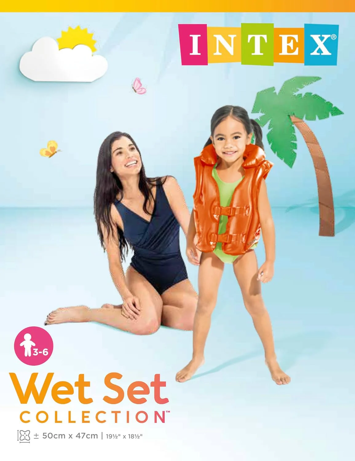 Intex Deluxe Swimming Pool Vest-58671-(50X47CM)Ages 3+6-Orange - Image 3