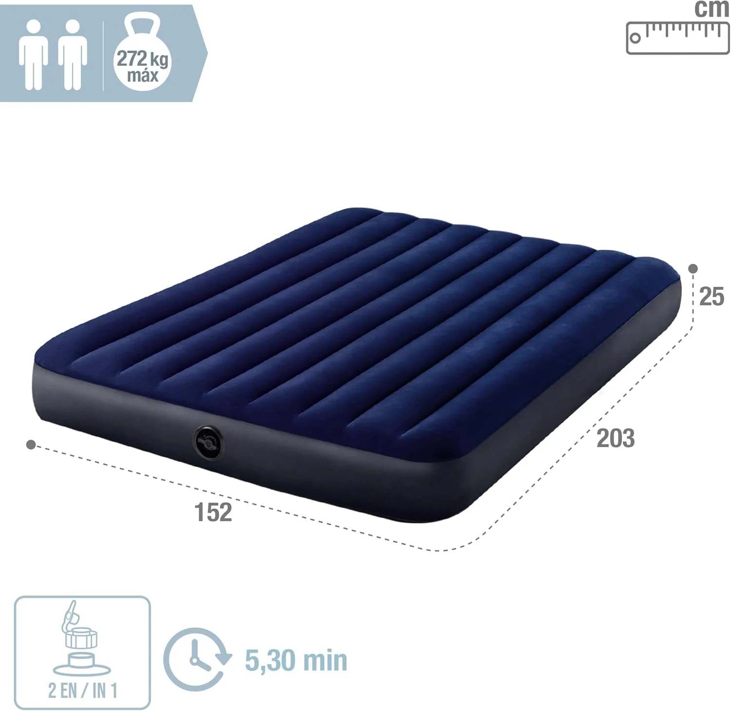 Intex Dura-Beam Standard Classic Downy Air Bed 64765 – Queen Size Comfort 152x203x25 cm - Image 2