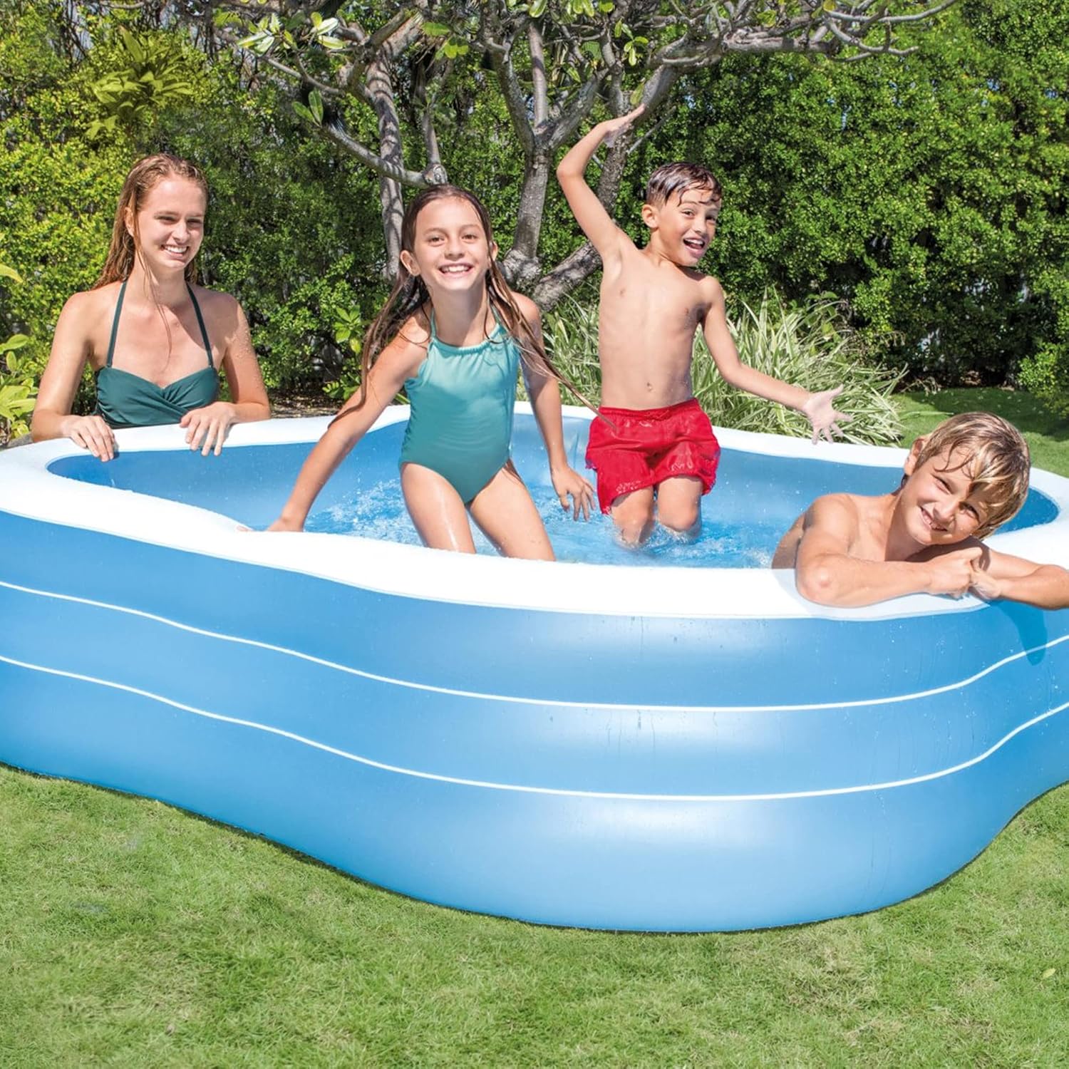 Intex Wave Swim Center Pool, Multicolor, 2.29 M*2.29 M* 56 Cm - Image 3