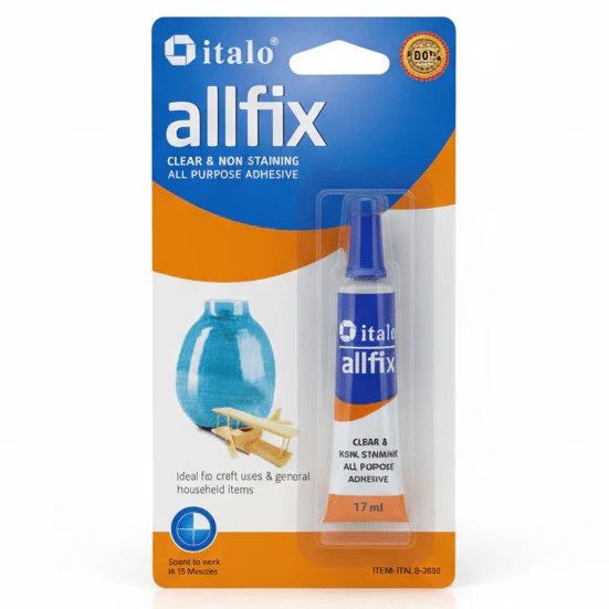 Italo Allfix Clear & Non-Staining All Purpose Adhesive – 17ml