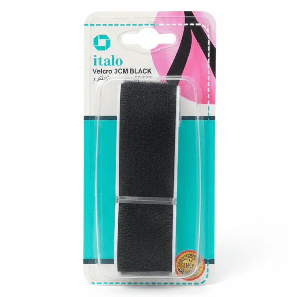 Italo Velcro Hook & Loop Fastener Tape 3CM Black – 1 Pc (IT-153)