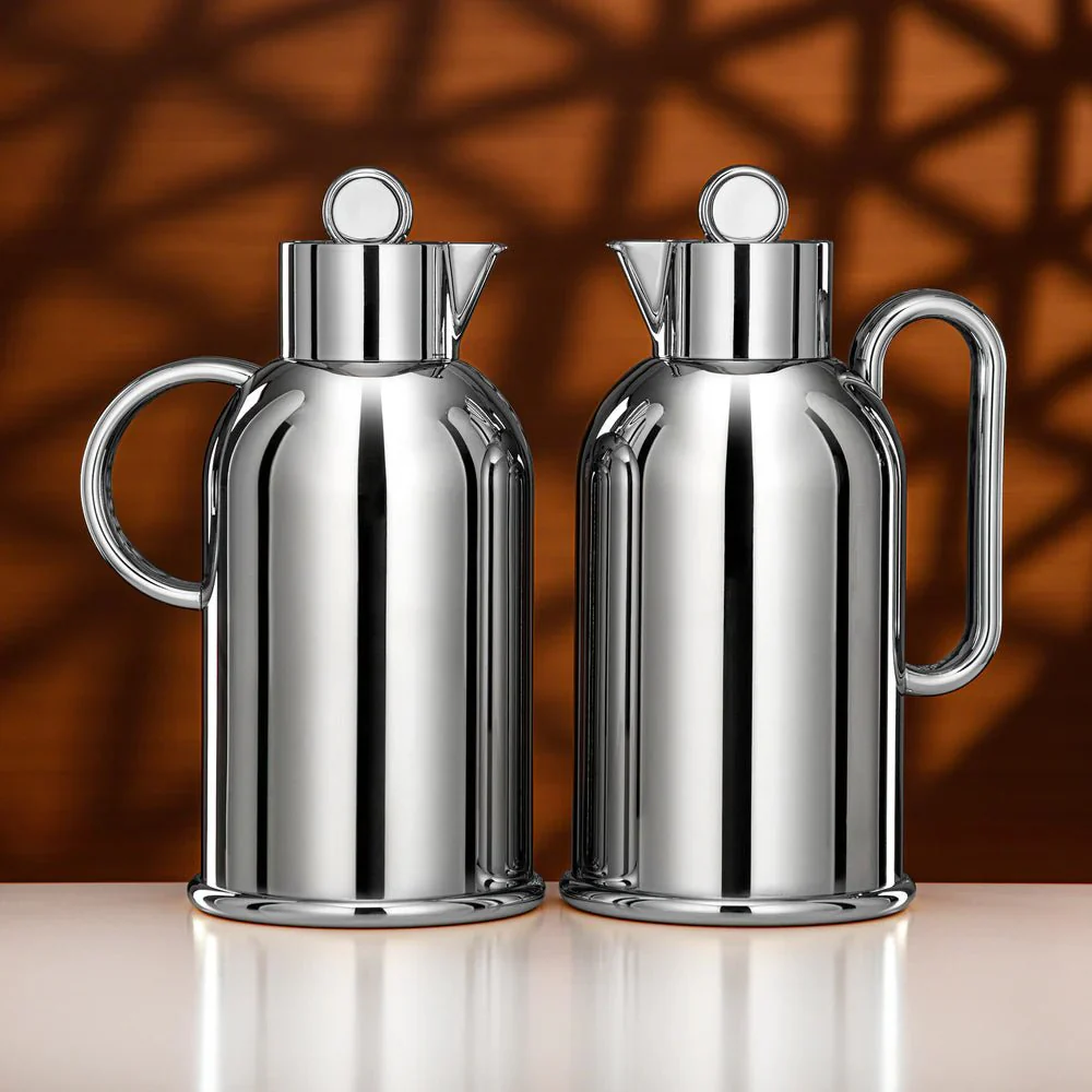 Almarjan Vacuum Flask Set 1L + 1L Silver