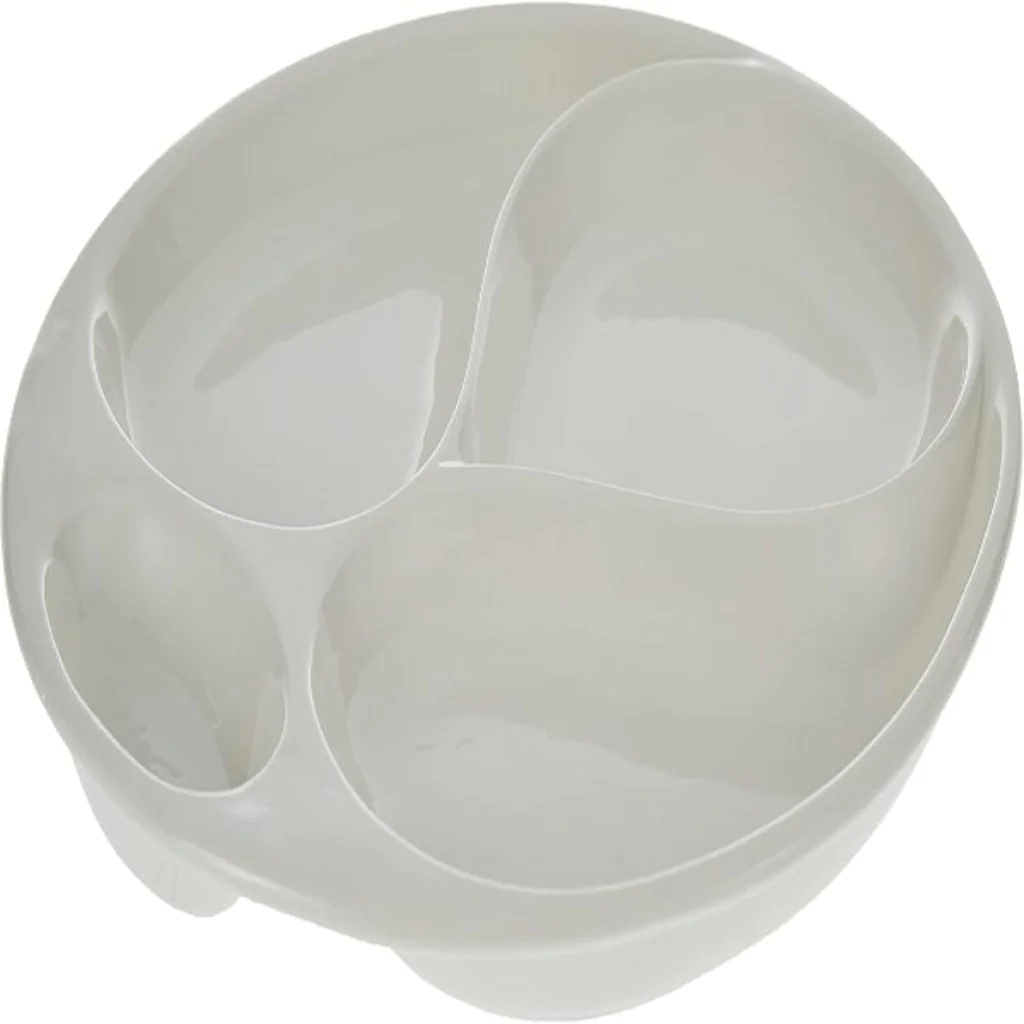 Symphony Collection – White Ceramic Four-Section Round Plate (28 x 24 x 2.5 cm)