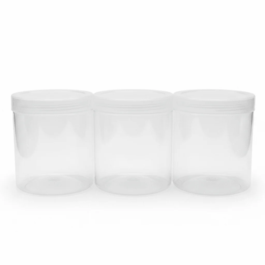 Jiham 3-Piece Clear Plastic Jar Set - 850ml - 10×12 cm