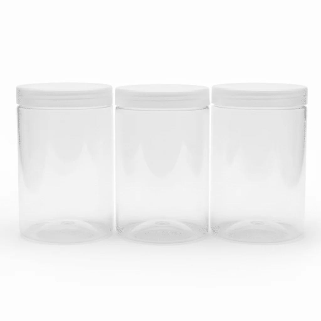 Jiham 3-Piece Clear Plastic Storage Jar Set - 750ml - 8.5 × 14 cm