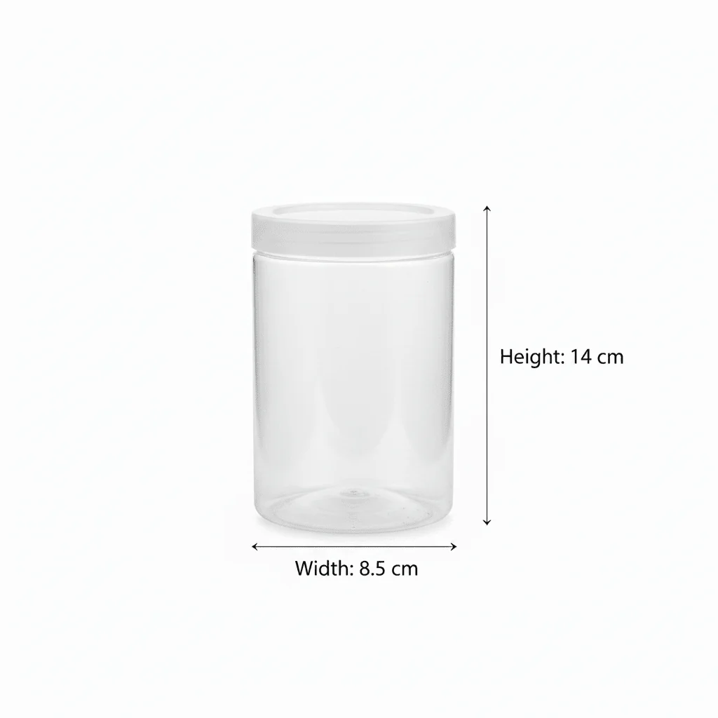 Jiham 3-Piece Clear Plastic Storage Jar Set - 750ml - 8.5 × 14 cm - Image 3