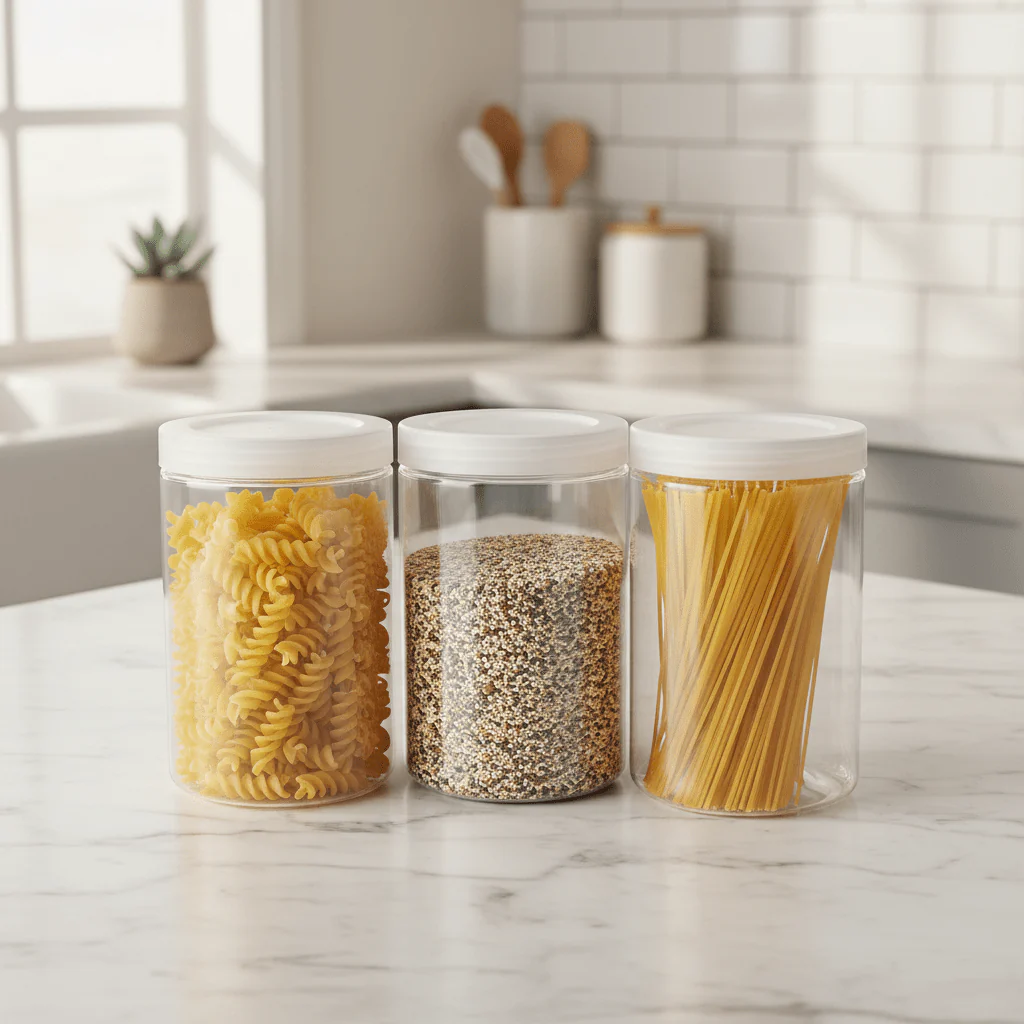 Jiham 3-Piece Clear Plastic Storage Jar Set - 750ml - 8.5 × 14 cm - Image 4