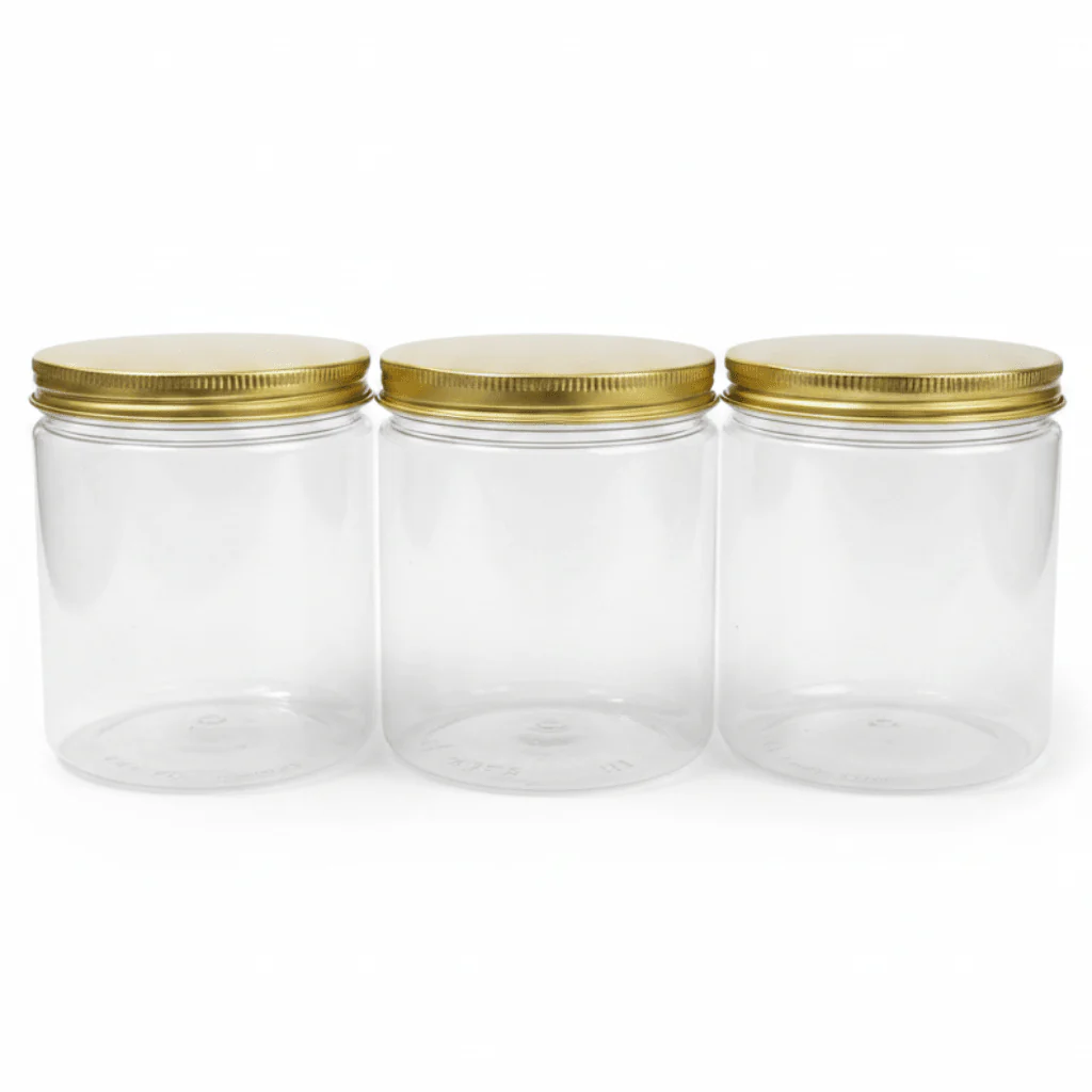 Jiham 3PCS Plastic Storage Jar Set 850ml - 10 × 12 cm