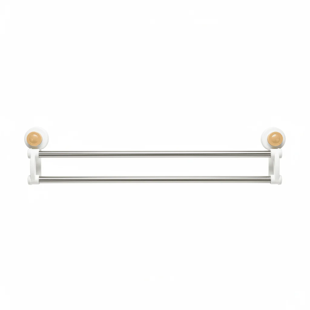 Jinghong Plastic & Steel Wall-Mounted Towel Hanger Strong Adhesive Holder-50cm-Ivory