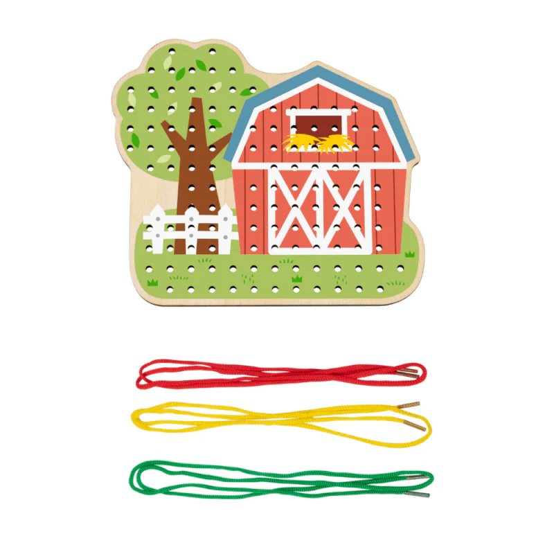 Joodi Farm 23pcs Wooden Threading Game Set, Multicolor - Image 2