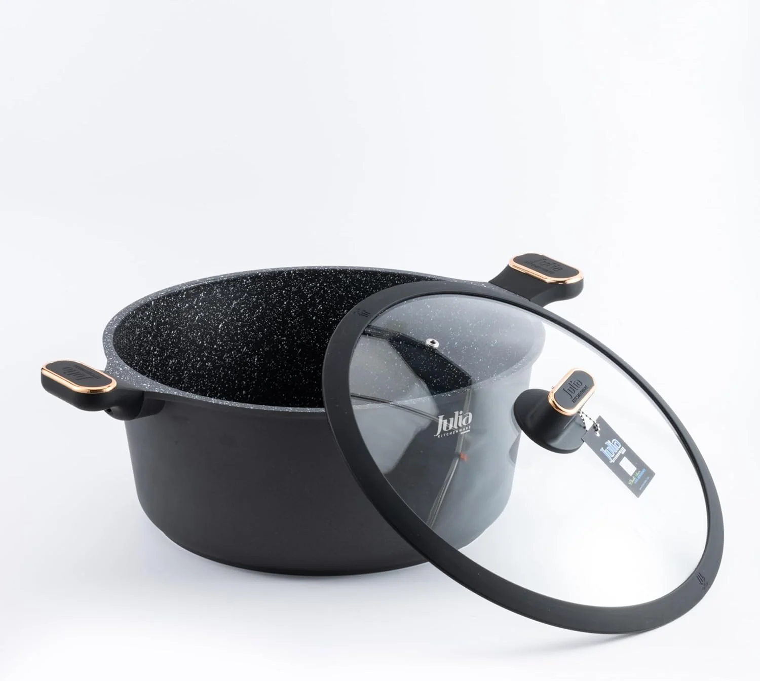 Julia Non-Stick Casserole With Lid 28cm-Black - Image 2