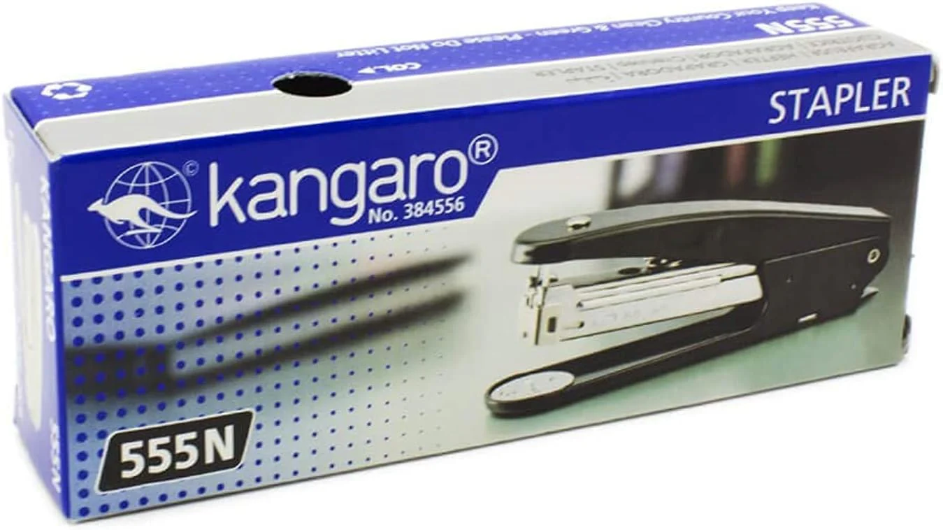 Kangaro 555N Front Loading Metal Stapler With 20 Sheets Capacity Use (24/6) And (26/6) Staples - Grey - Image 3
