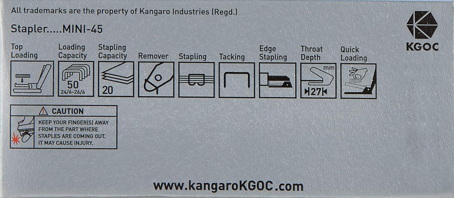 Kangaro Mini-45 Stapler Capacity 20 Sheets - Image 3