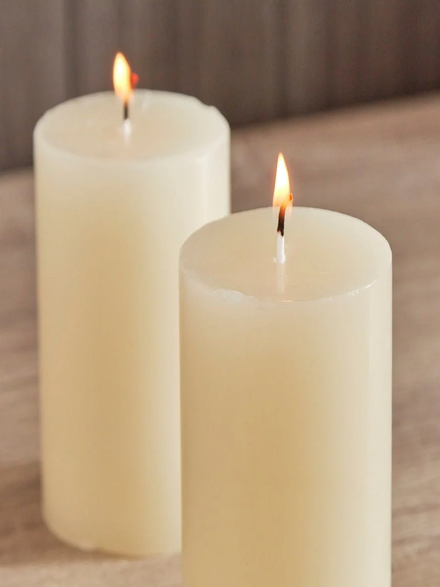 King Wain 2pcs Aromatic Pillar Candle 5cm*10cm, Jasmine with Pure Natural Extracts - Image 2