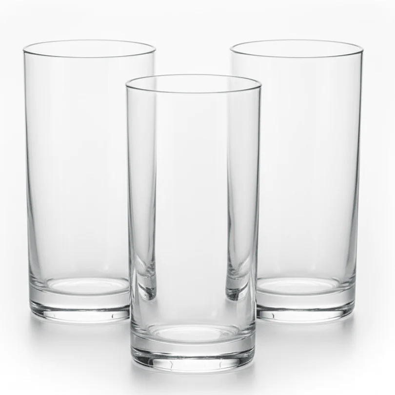 Kitchen Mark Premium Clear Glass Tumbler Set – Modern Kitchen Drinkware, 3 Pieces, 350 ml