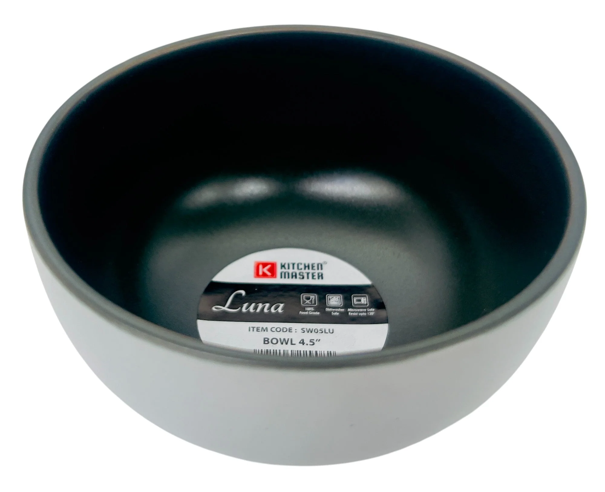 Kitchen Master Luna Porcelain Bowl 4.5", Off-White and Black, SW05LU - Image 2