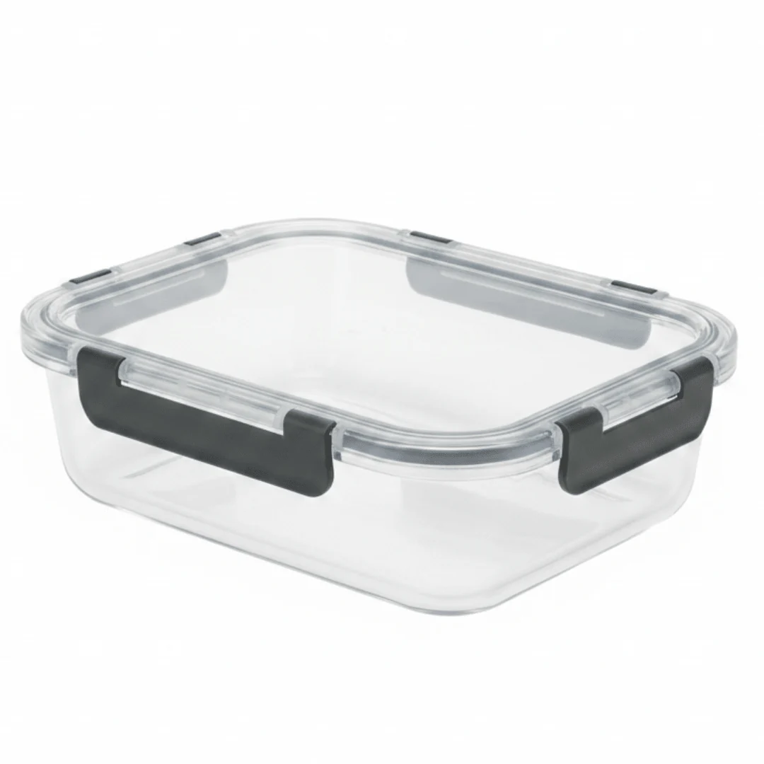 Kitchenmark Large Rectangular Glass Food Storage Container with Secure Airtight Lid – Multipurpose Use – 1520 ml
