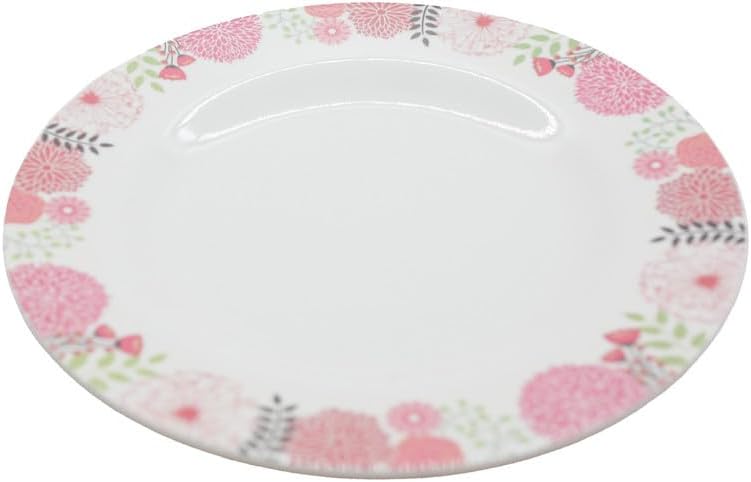 Kitchenmark Melamine Round Side Plate-20CM-White&Pink - Image 2