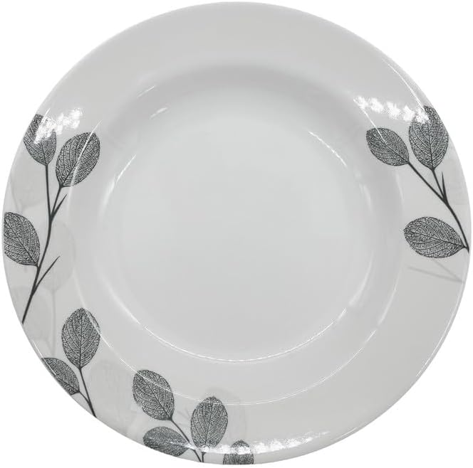Kitchenmark Melamine Round Soup Plate-23CM-White&Grey