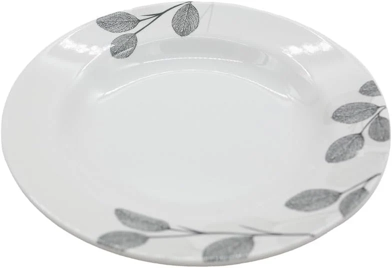 Kitchenmark Melamine Round Soup Plate-23CM-White&Grey - Image 3