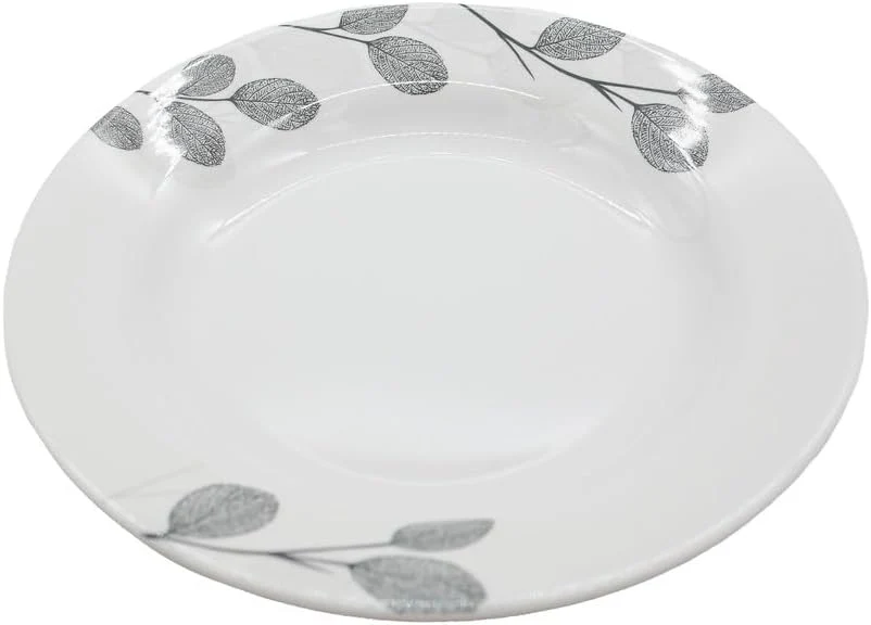Kitchenmark Melamine Round Soup Plate-26CM-White&Grey