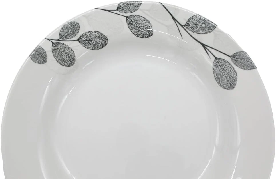 Kitchenmark Melamine Round Soup Plate-26CM-White&Grey - Image 2