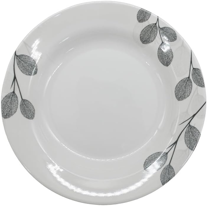 Kitchenmark Melamine Round Soup Plate-26CM-White&Grey - Image 3
