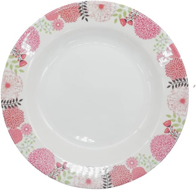 Kitchenmark Melamine Round Soup Plate-28CM-Pink&White
