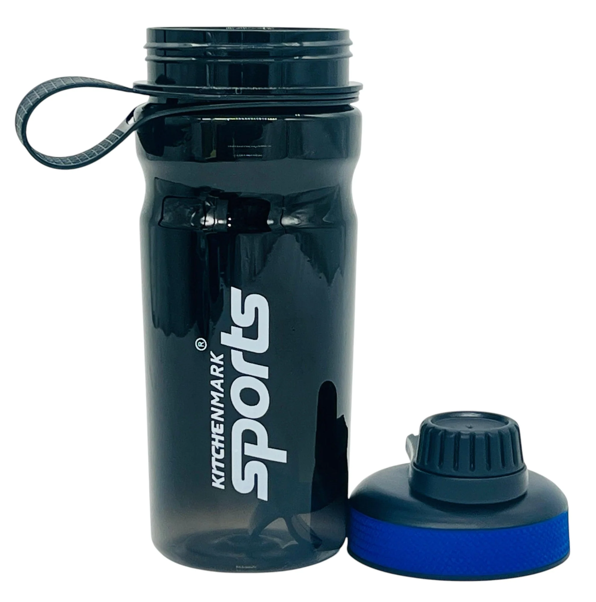 Kitchenmark Sports Plastic Water Bottle 600ml, Black-Blue - Image 2