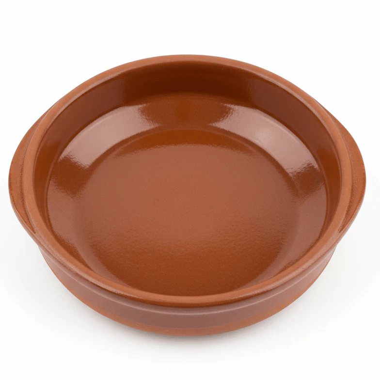 La Dehesa Rustic Brown Clay Deep Plate with Handle | 22cm | Made in Spain
