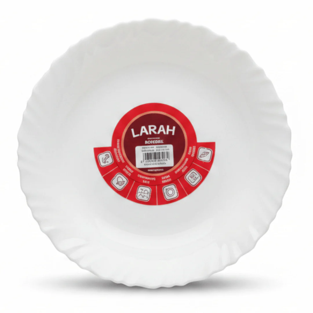 Larah Elegant Plain White Opalware Soup Plate – 9 Inch