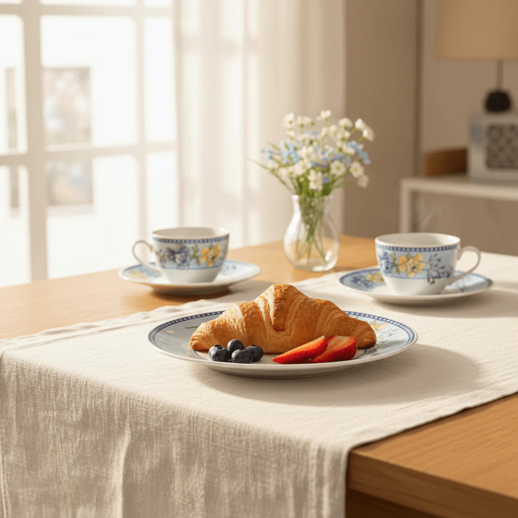 Larah White Opalware Side Plate with Blue Floral Design – 7.5 Inch - Image 3