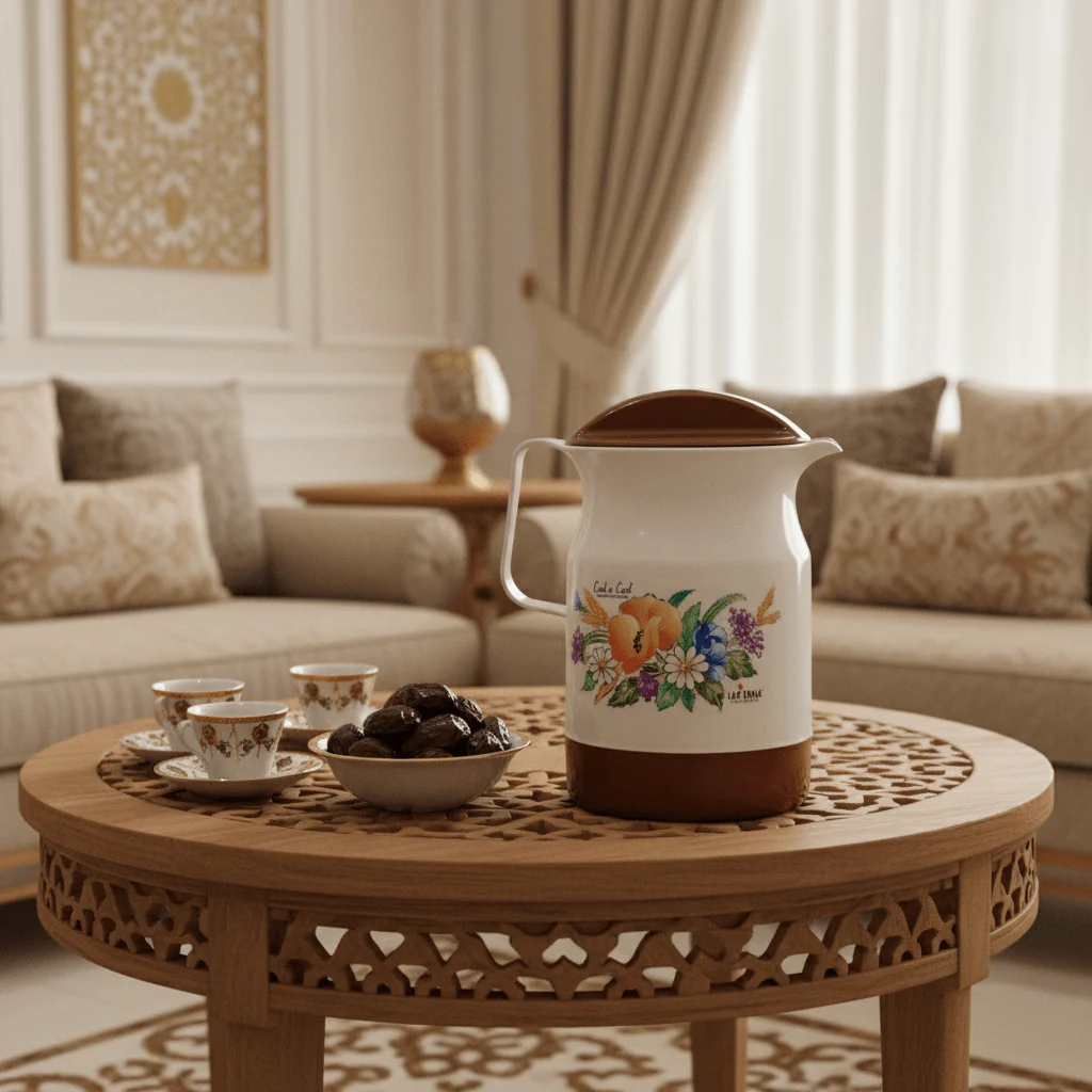 Lavenna Cool-n-Cool Insulated Jug 2.20L – White & Brown Floral Design - Image 2
