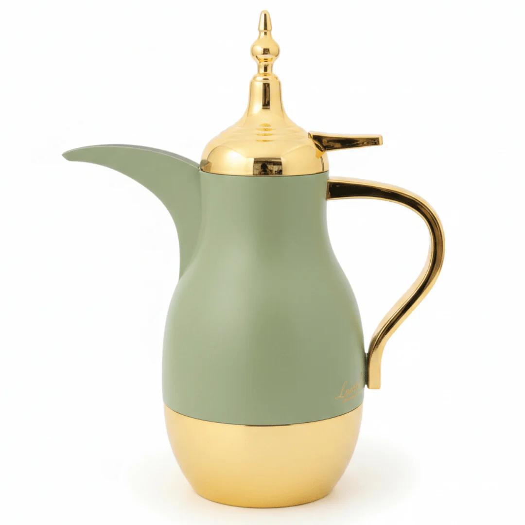 Lavin Vacuum Flask 0.75 Litre – Sage Green & Gold Dallah
