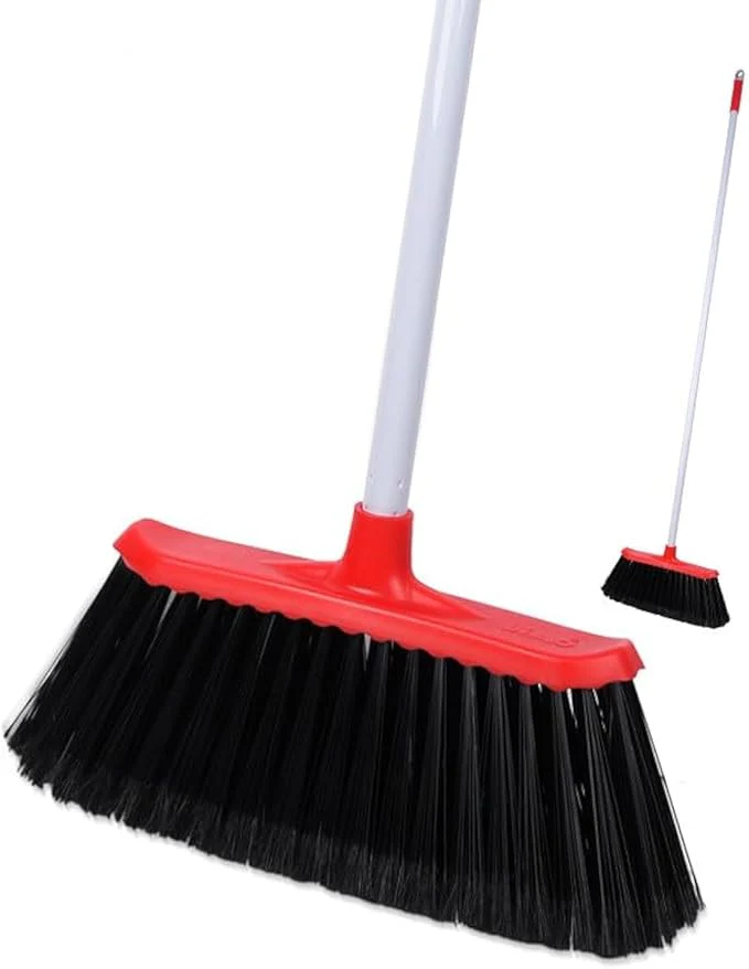 Liao Anti-Dust Broom with Long Handle 34cm142cm Red & Grey - Image 2